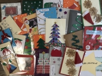 Kartki bożonarodzeniowe wykonane dla pacjentów hospicjum